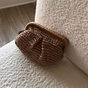 Savannah Brown Woven Clutch